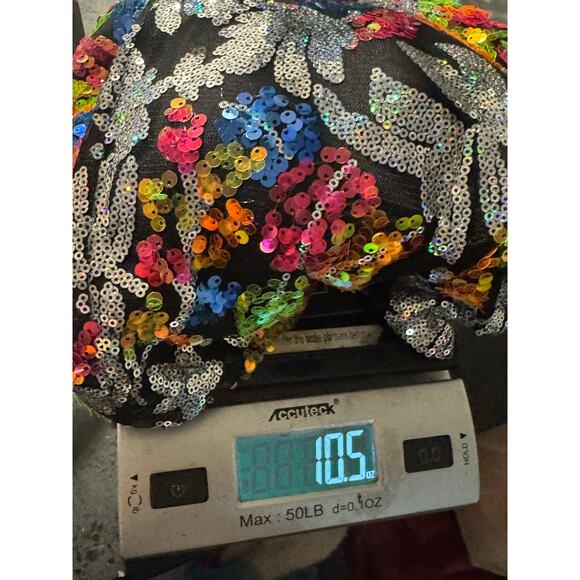 NWT Mac Duggal Black Sequined Floral Detail Mini Dress Size 6 - Picture 5 of 8